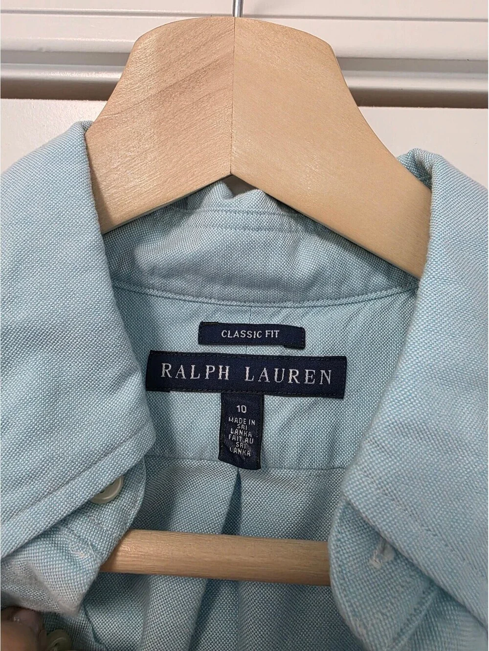 Ralph Lauren Boys Oxford Button Down Shirt Blue Turq Preppy classic fit size 10